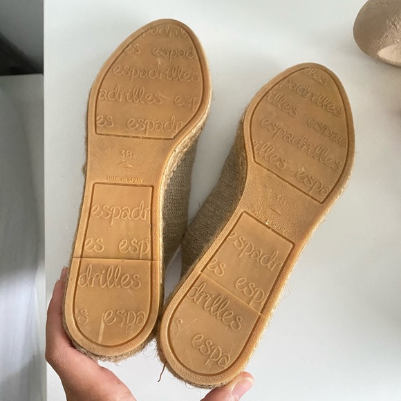 Eric Michael Womens Serena Embroidered Espadrilles Tan Canvas Floral Platform - Picture 10 of 15